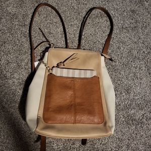 Market and Spruce brown and tan mini backpack